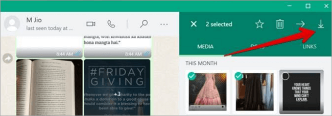 save whatsapp photos on pc